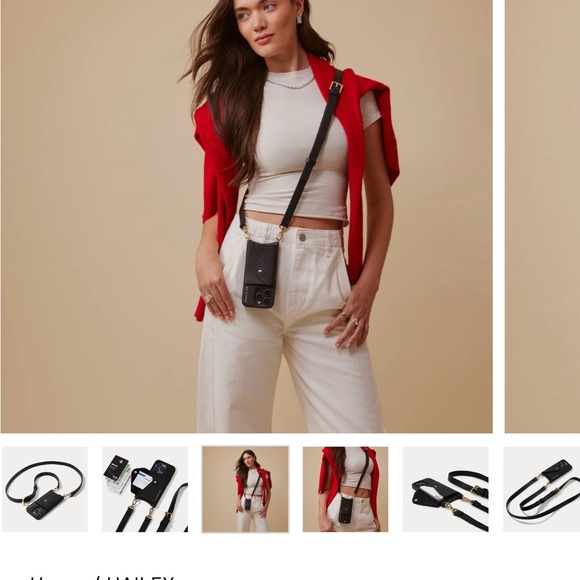 Bandolier HAILEY Black Leather Phone Case with Strap - Picture 8 of 9